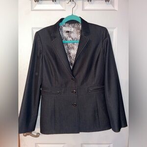 Tahari Dark Gray Tailored Women's Blazer Jacket